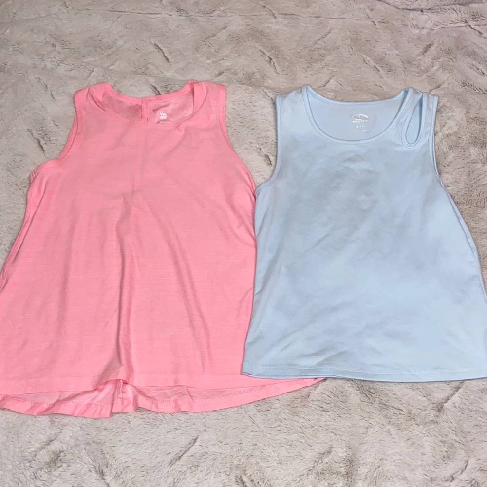 Kids Sleeveless Tops - Pink and Light Blue
